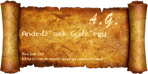 Andrásek György névjegykártya